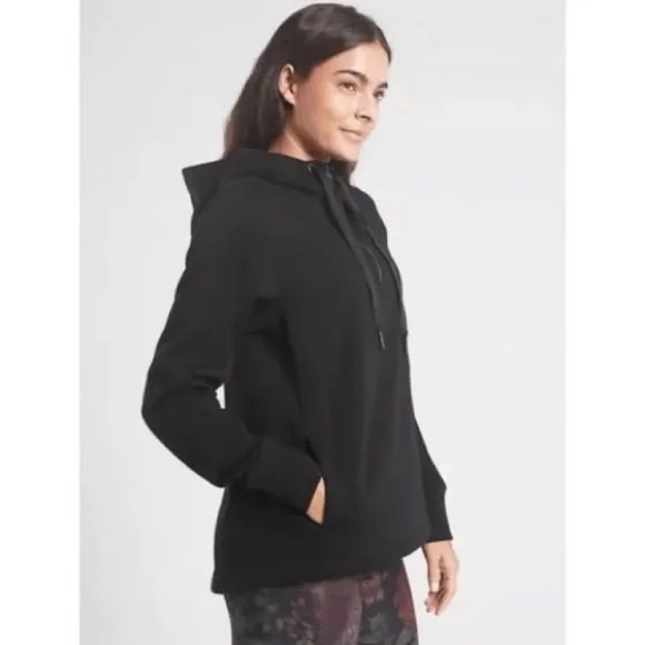 ATHLETA black hooded quarter zip sweatshirt - Picture 2 of 10